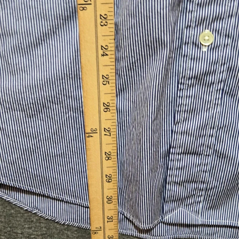 Polo Ralph Lauren Dress Shirt 15.5 32/33 Blue Striped Regent Custom Fit French